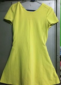 Lime Yellow Fit &amp; Flare Dress