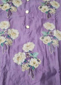 New Elegant Purple Embroidered Kurta