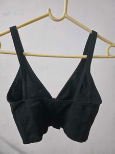 black ribbed bralette top
