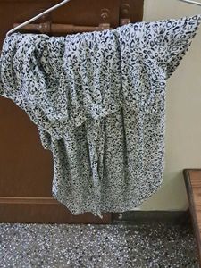 Dhoti Styled Salwar With Kurti (Black And White)