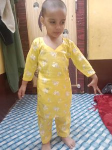 Yellow Shiney Salwar Suit