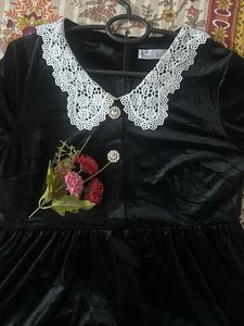 Elegant Black Velvet Dress