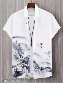 White Graphic Print Shirt