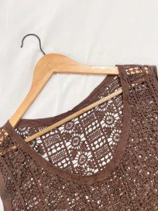 Pinterest Oversized Brown Crochet Top A