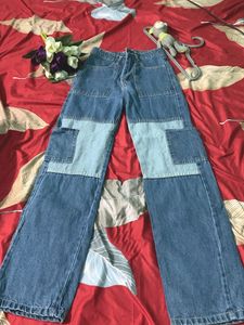 Patchwork Wide Leg Jeans