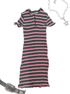 Striped Bodycon Midi Dress