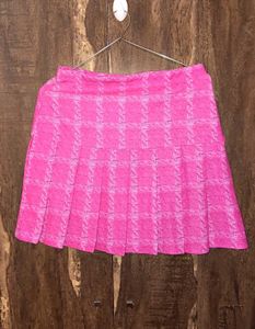 Pink Plaid Skirt And Top Co-ord Set