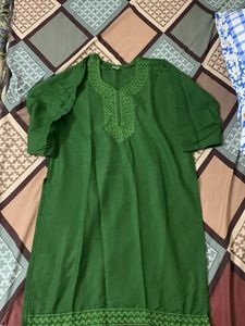 Green Embroidered Kurta
