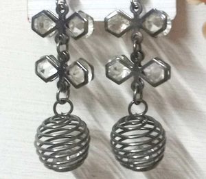 Silver and Black Prom Dress+ Earrings