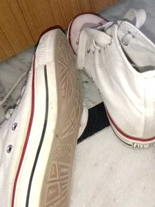 White Aesthetic Converse Shoes