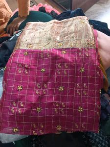 Ethnic Pink & Gold saree
