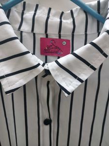 Combo Of 2 Striped Button-Up &amp; Aline Floral Top