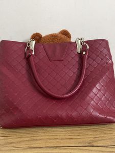 zara dark red women shoulder bag