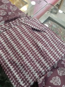 Mauve Printed Kurti Set (Minor Issue)