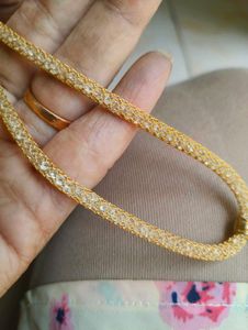 Gold Tone Red Stone Necklace