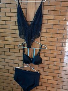 Combo Of Three  Imported Bodysuit  Bra N Panty