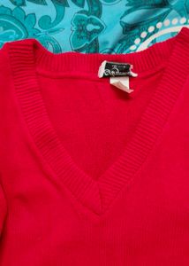 V Neck Red Sweater