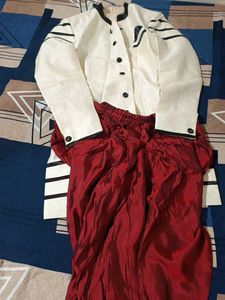 Unique Cream and Red Outfit