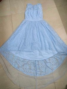 Blue Lace Hi-Lo Dress