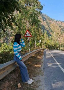 Striped Blue &amp; White Knit Sweater