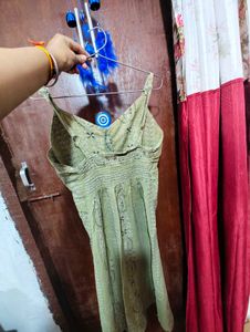 Green Printed Sundress