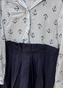 Anchor Print Shirt Dress