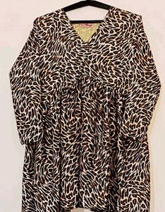 Animal Print Dress StitchedTop
