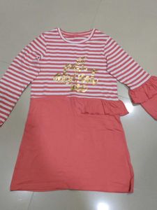 Striped Tee with Gold Detail