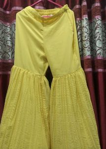 Yellow Embellished Garara 3 Pic Set