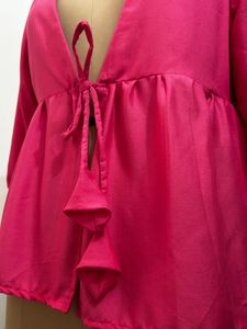 🍑Peach Pink Tie-Front Top