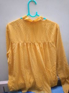 Chic Yellow Tie-Neck Top