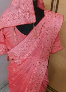 beautiful 😍 saree with blouse 🔥