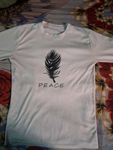 White Peace Feather Full Sleeve T-Shirt