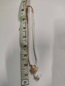 Pearl Necklace with Camellia Pendant