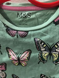 Butterfly Print Long Sleeve Top and pajama