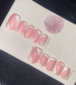 Pink Swirl Press-On Nails