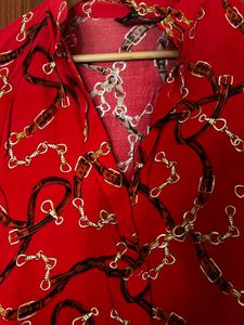 Red Chain Printed Top