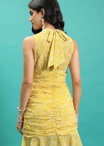 Floral Printed Sleeveless Mini Sheath Dress