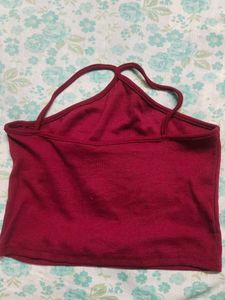 Red Halter Crop Top