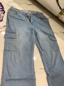 Light Wash Cargo Jeans