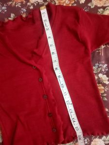 ❤️ Red Ribbed Button-Down Top ❤️