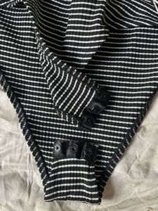 Check One Piece Backless Bodysuit Top
