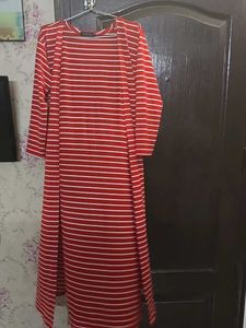Striped Red Shrug