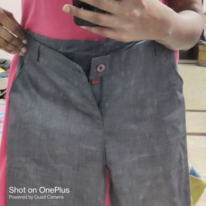 Combo of 3 ✌️formal pants. 1- Blue shine 2- Grey shine, 3-Brown size- 30