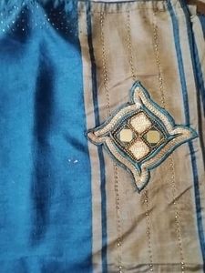 Teal Blue Beaded Top
