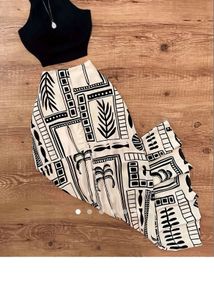Patterned Skirt With Crop Top