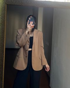 CLASSIC TAN BROWN TAILORED BLAZER