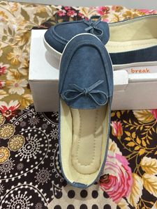 Blue Denim Slip-On Loafers