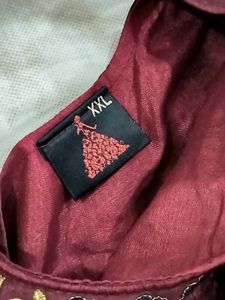 💥💥Embroidery Maroon Anarkali Kurti(XXL)