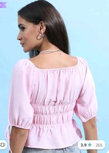 Tokyo Talkies Pink Square Neck Top